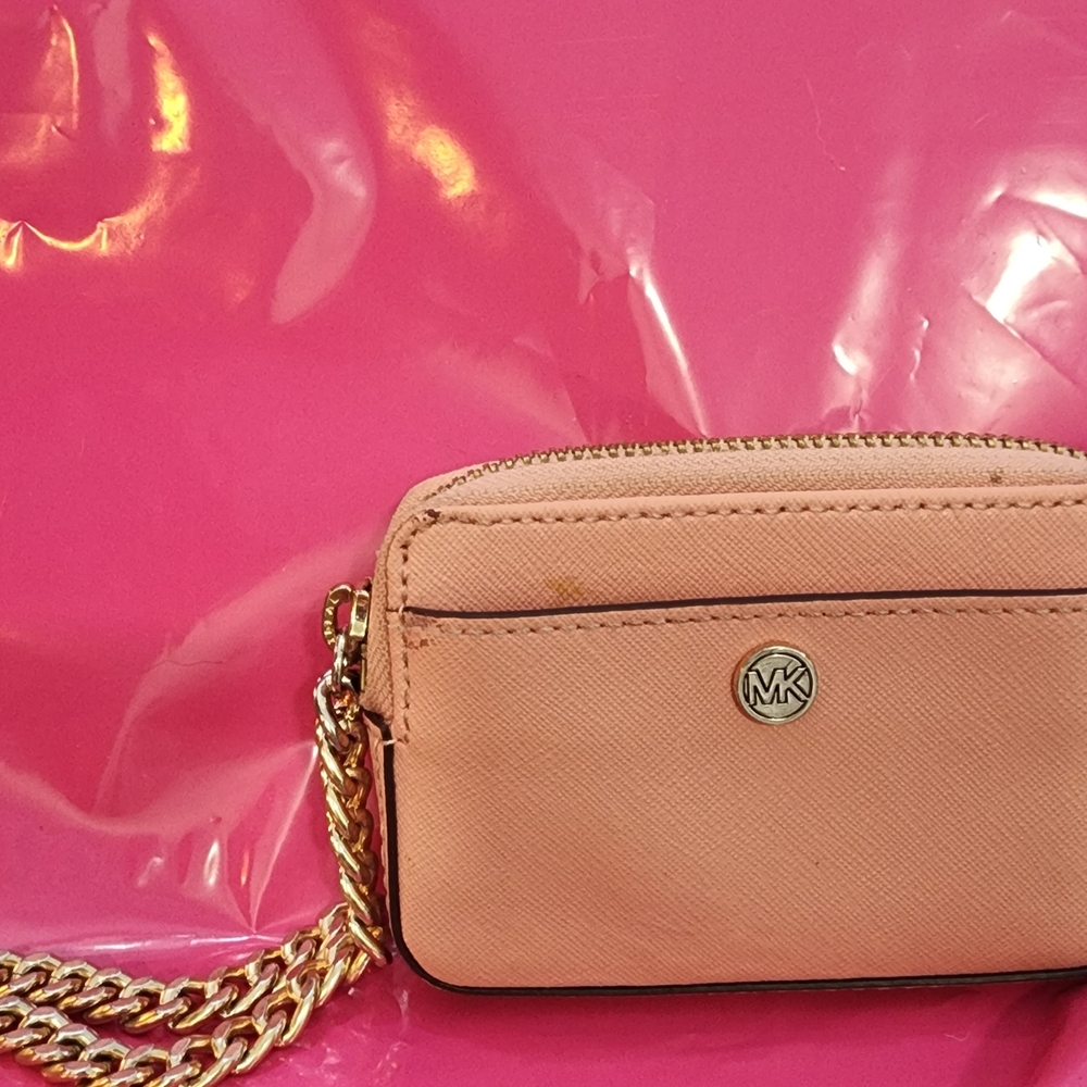 Michael Kors Primrose Pink Wristlet Measures 4.5 × 3